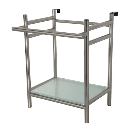 Kingston Brass VPB2216308 22-Inch Console Sink Base with Glass Shelf, Brushed Nickel VPB2216308